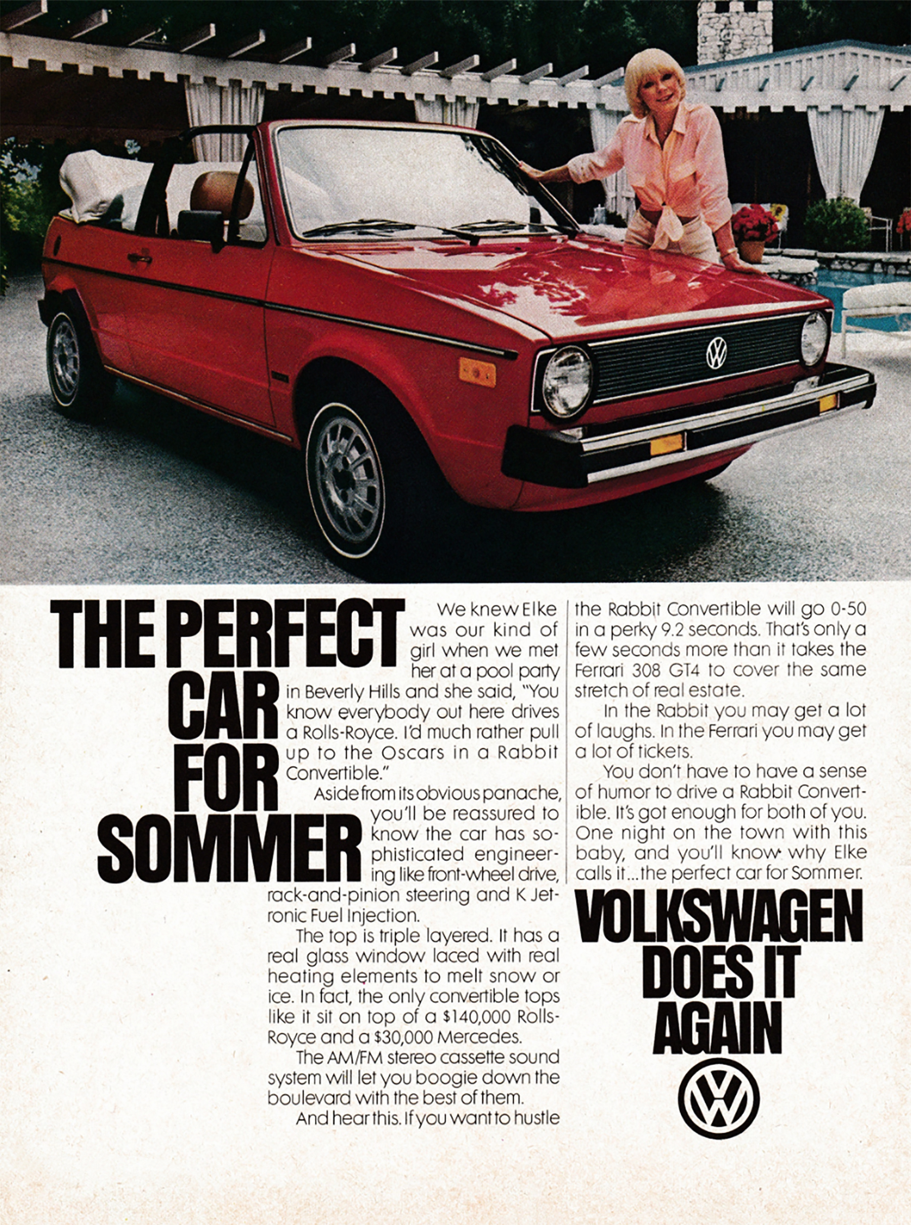 1981 Volkswagen, Convertible, Elke Sommer 